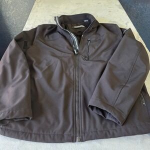 Calvin Klein Jacket Mens Med. Black  Full Zip Fleece Lined Coat Water Resistant